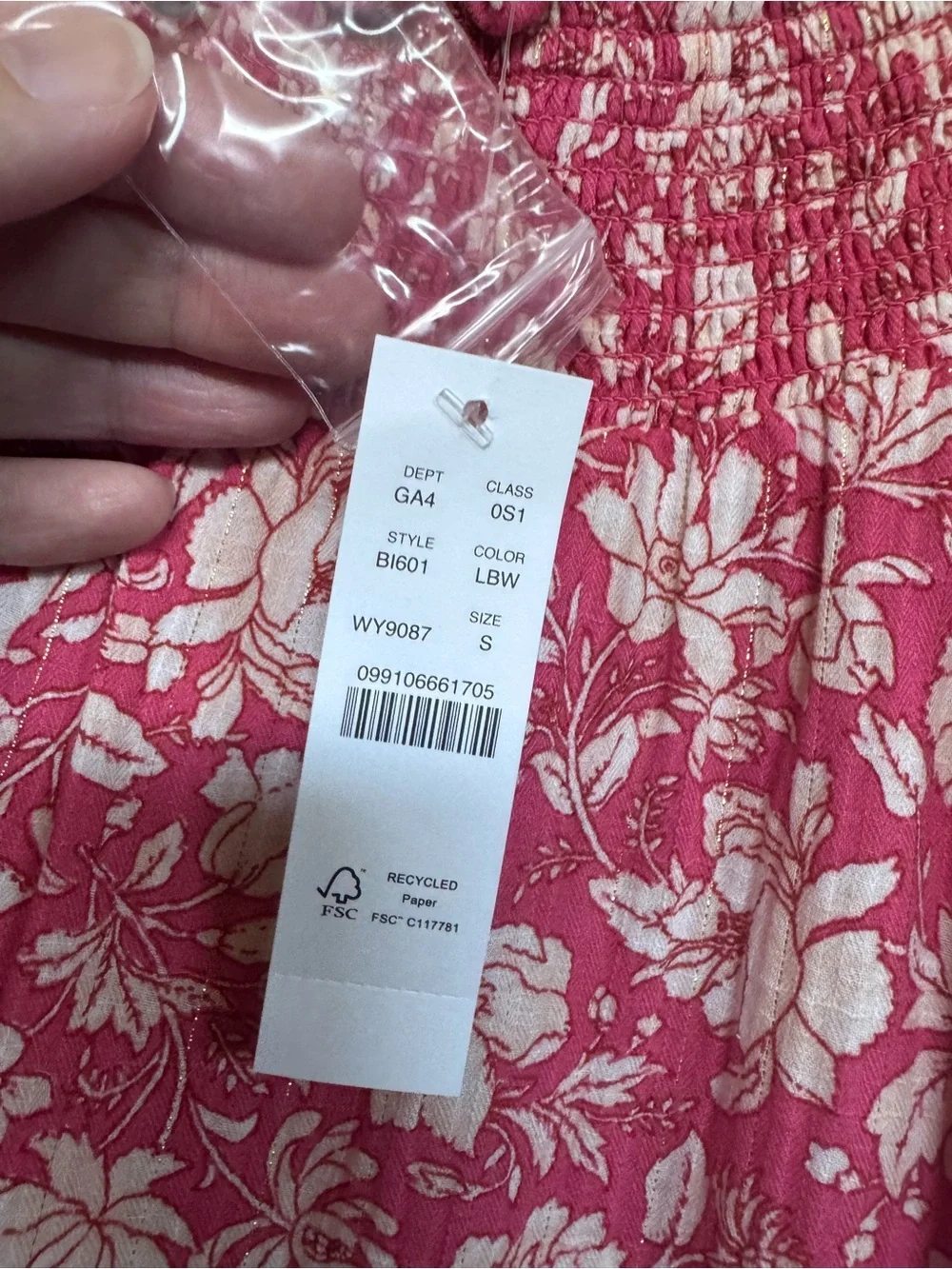 J Crew Women's Pink Floral Puff-Sleeve Sundress